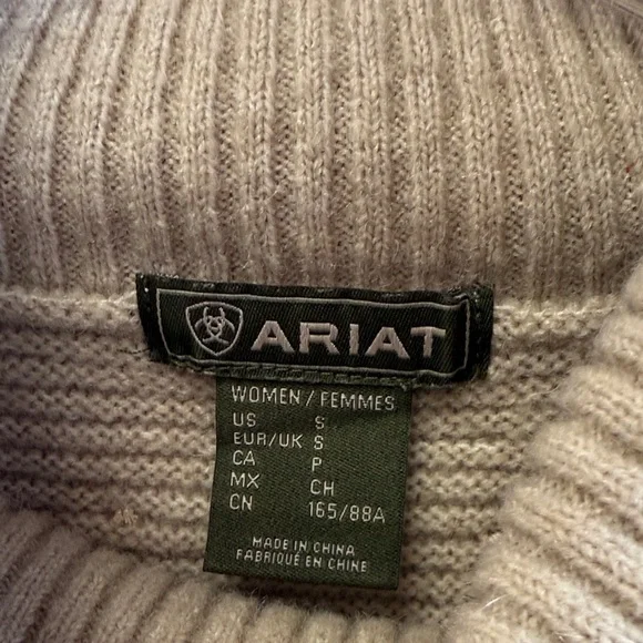 Ariat Country Three Chimney Ladies Sweater - Oatmeal Tan Cowl Neck Sweater - Picture 3 of 3